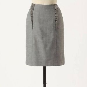 Girls From Savoy Just Right Gray Herringbone Ruffle Trim Skirt